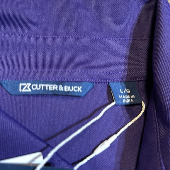 Washington Huskies Cutter & Buck Virtue Eco Pique Recycled Polo - Purple. Size L - Picture 4 of 12